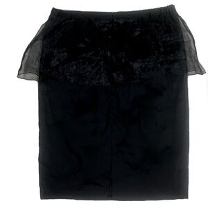 Samuel Dong Women's Tulle Overlay Avant Garde‎ Pencil Skirt- Size XL